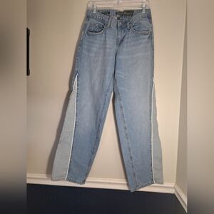wild fable Light Blue Two-Tone Straight Leg Jeans